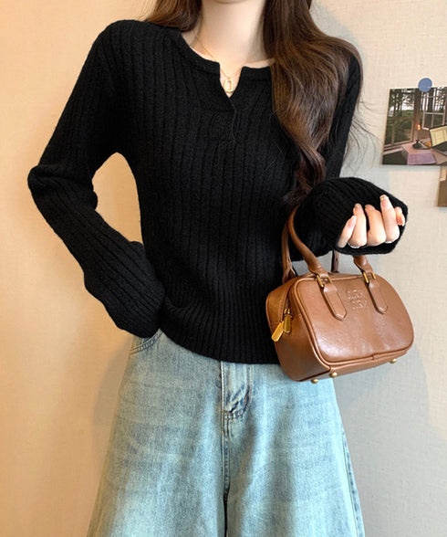 リブニット トップス きれいめ 長袖 ニットカットソー ベーシック ニットセーター着回し ニットプルオーバー 柔らかい ニットウェア おしゃれ 秋冬 85YN-900601