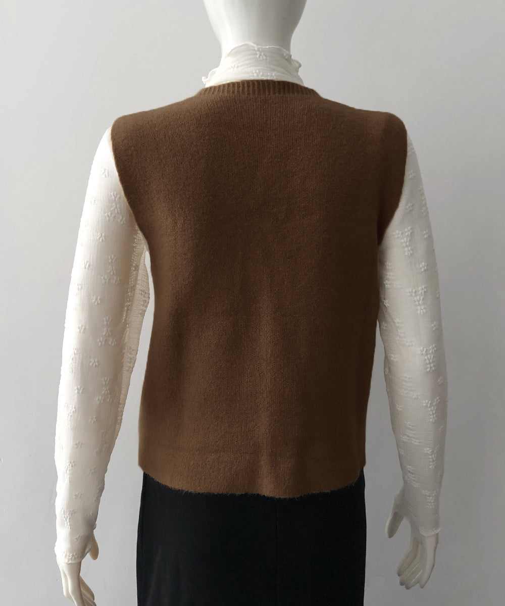 ニットベスト ニットジレ 重ね着 秋冬服 詳細画像10