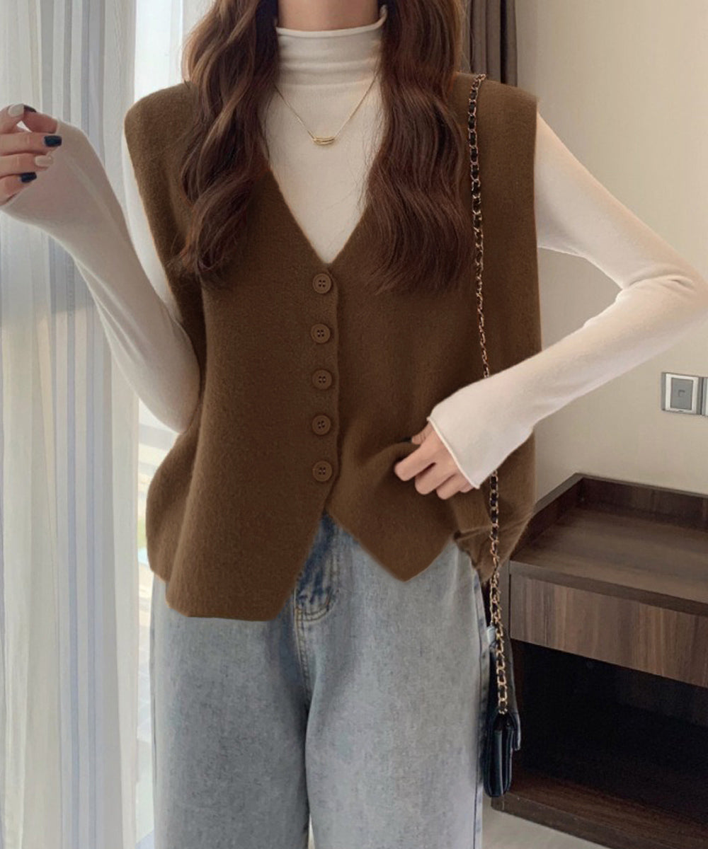 ニットベスト ニットジレ 重ね着 秋冬服 詳細画像4