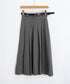 プリーツスカート ベルト付き 韓国風 レディース Aラインスカート 無地 ハイウエスト 体型カバー ボトムス お洒落 ロングスカート 着やせ 秋冬 85YN-900605
