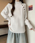 ニットトップス 体型カバー 長袖秋冬服 ニットセーター レディース ハイネック ニットウエア 着回しニット きれいめ 着やせ 大人カジュアル 85YN-900607