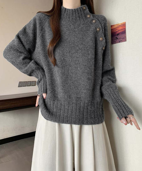 ニットトップス 体型カバー 長袖秋冬服 ニットセーター レディース ハイネック ニットウエア 着回しニット きれいめ 着やせ 大人カジュアル 85YN-900607