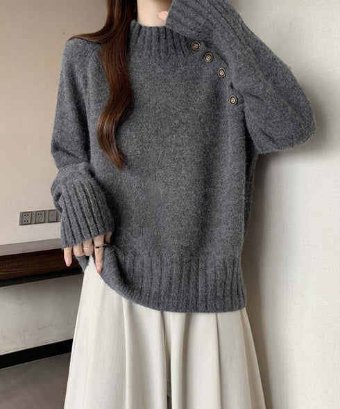 ニットトップス 体型カバー 長袖秋冬服 ニットセーター レディース ハイネック ニットウエア 着回しニット きれいめ 着やせ 大人カジュアル 85YN-900607
