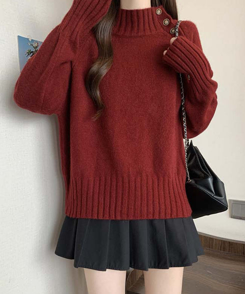 ニットトップス 体型カバー 長袖秋冬服 ニットセーター レディース ハイネック ニットウエア 着回しニット きれいめ 着やせ 大人カジュアル 85YN-900607