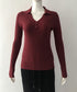 ポロニットトップス リブニット 韓国風 Vネックニットレディース長袖 きれいめニットプルオーバー オフィスカジュアル ニットセーターおしゃれ 着やせタイトニット 85YN-900610