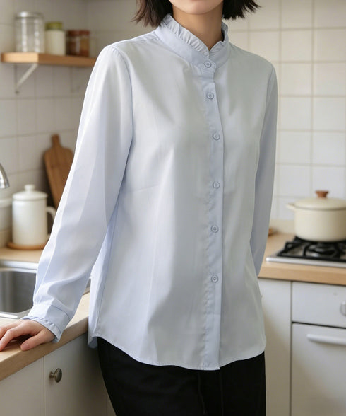 フリルブラウス 長袖 レディース 春夏秋 シフォンブラウス 無地 上品 オフィスブラウス 大人 シャツブラウス おしゃれ トップス OL 春コーデ 30代40代 85YN-900621