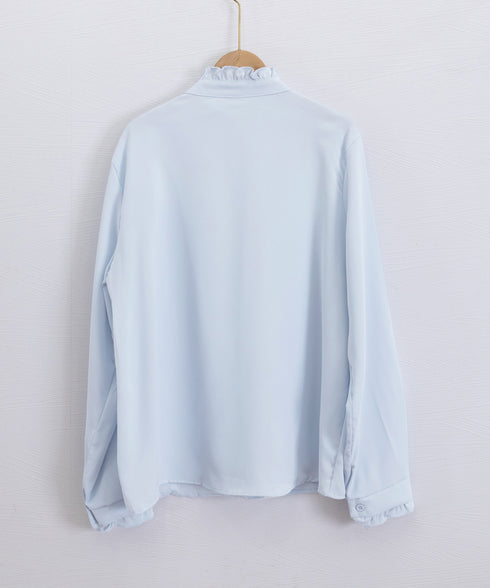 フリルブラウス 長袖 レディース 春夏秋 シフォンブラウス 無地 上品 オフィスブラウス 大人 シャツブラウス おしゃれ トップス OL 春コーデ 30代40代 85YN-900621