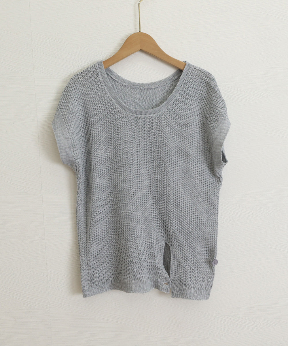 フレンチスリーブサマーニットトップス夏服 詳細画像17
