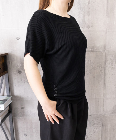 サマーニットトップス ドルマンスリーブ夏 レディース クルーネック ニットトップス 着やせニットTシャツ 大人カジュアル サマーセーター 韓国風ニットプルオーバー 85YN-900634