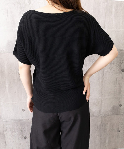 サマーニットトップス ドルマンスリーブ夏 レディース クルーネック ニットトップス 着やせニットTシャツ 大人カジュアル サマーセーター 韓国風ニットプルオーバー 85YN-900634
