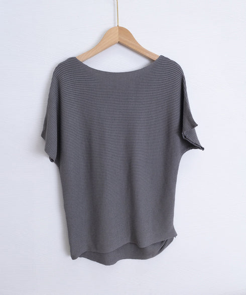 サマーニットトップス ドルマンスリーブ夏 レディース クルーネック ニットトップス 着やせニットTシャツ 大人カジュアル サマーセーター 韓国風ニットプルオーバー 85YN-900634