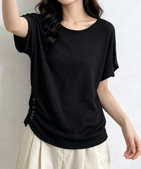 サマーニットトップス ドルマンスリーブ夏 レディース クルーネック ニットトップス 着やせニットTシャツ 大人カジュアル サマーセーター 韓国風ニットプルオーバー 85YN-900634