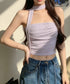 ラインストーンベアトップ きれいめ 夏服 チューブトップ レディース スカーフ付き ギャザー 2点セット ショート丈 肌見せ 韓国風 フェミニン カジュアル 85YN-900635