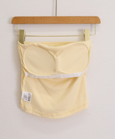 ラインストーンベアトップ きれいめ 夏服 チューブトップ レディース スカーフ付き ギャザー 2点セット ショート丈 肌見せ 韓国風 フェミニン カジュアル 85YN-900635