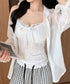 レースキャミソールパッド付きインナー夏服 レディース フロントリボンキャミ おしゃれブラトップ 着回し フェミニンブラキャミ 韓国風 肌見せインナートップス重ね着 85YN-900636