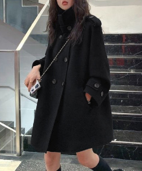 ダブルブレストトレンチコートミディアム丈 おしゃれ Aラインコート レディース スタンドカラーコートミドル丈 きれいめ 着やせ ライトアウター春秋 軽量 通勤通学 86CHENXINI-009