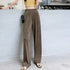 プリーツパンツ セルフカットワイドパンツ レディース ハイウエスト ストレートパンツ 体型カバーイージーパンツ 着やせ ロングパンツ ウエストゴム ボトムス 無地 86HANSHU-001