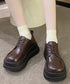 厚底ローファー レディース 韓国シューズ 歩きやすい レースアップ靴 編み上げローファー 大人可愛い Uチップシューズ 疲れない おしゃれドレスシューズ 通勤通学 86JIANL-044