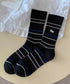 リブソックス レディース ミドル丈 靴下 刺しゅう ワンポイント靴下 大人可愛いボーダーソックス カジュアルミドルソックス 蒸れにくい 綿混ルームソックスおしゃれ 86LRRAN-001
