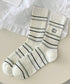 リブソックス レディース ミドル丈 靴下 刺しゅう ワンポイント靴下 大人可愛いボーダーソックス カジュアルミドルソックス 蒸れにくい 綿混ルームソックスおしゃれ 86LRRAN-001