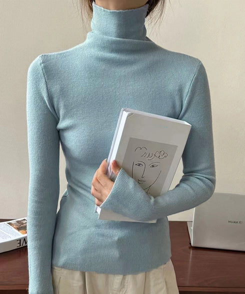タートルネックリブニットとっくりセーター ハイネックニットレディース きれいめ 韓国風タイトニットソー着やせ 大人可愛いニット秋冬 シンプルニットインナーあったか 86LXAYT-001