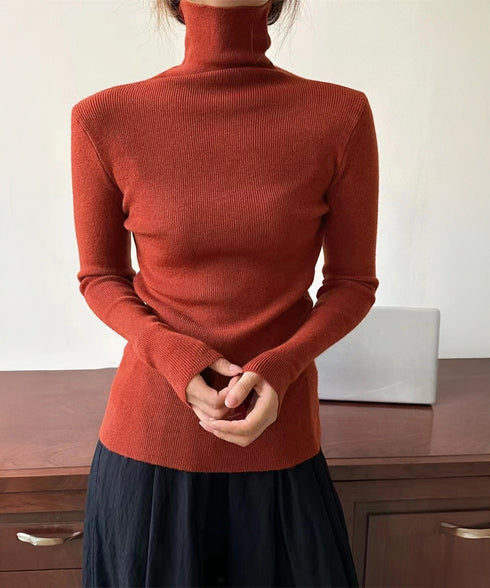 タートルネックリブニットとっくりセーター ハイネックニットレディース きれいめ 韓国風タイトニットソー着やせ 大人可愛いニット秋冬 シンプルニットインナーあったか 86LXAYT-001