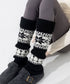 ノルディック柄レッグウォーマー暖かい靴下 大人可愛い足首ウォーマーロング 足温めるニット靴下フェアアイル柄 ふくろはぎぽかぽかハイソックス 足元あったかグッズ防寒 86LYXIAN-001