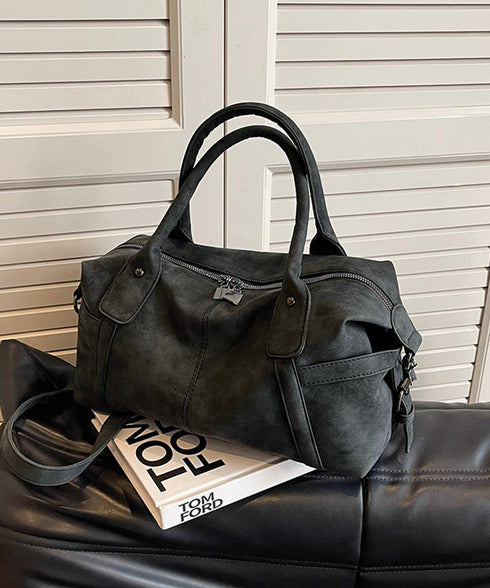 レトロトートバッグ 大容量 手提げバッグ レディース スエード調 ショルダーバッグ ヴィンテージ調 通勤通学バッグ 肩掛けかばん 韓国風 斜め掛けバッグ 手持ち鞄 86MXF-003