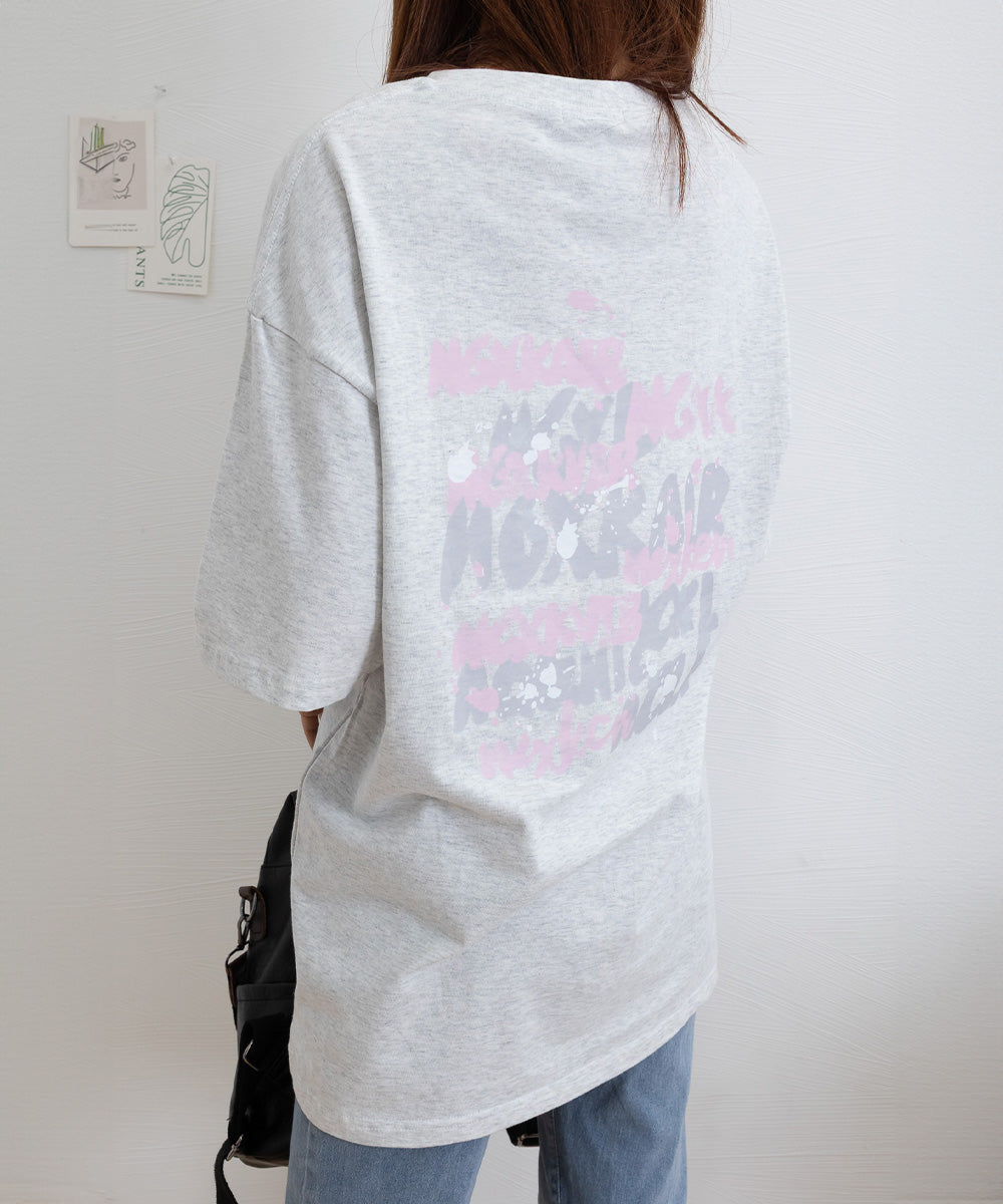 ロングtシャツ ビッグシルエットTシャツ ライトグレー