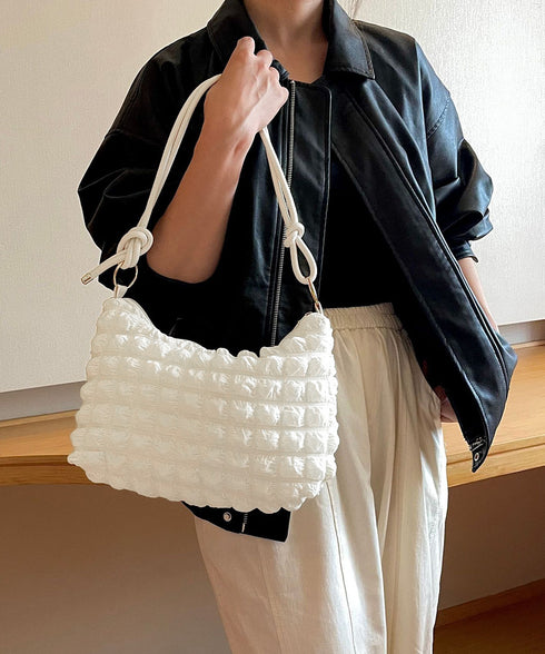 ショルダーバッグ ポップコーンぽこぽこ鞄 可愛い 軽量バッグ キルティング ミニトートバッグ 韓国 おしゃれ ワッフル風かばん 手提げ鞄 カジュアルバッグ 小さめ 86QUNRUI-001