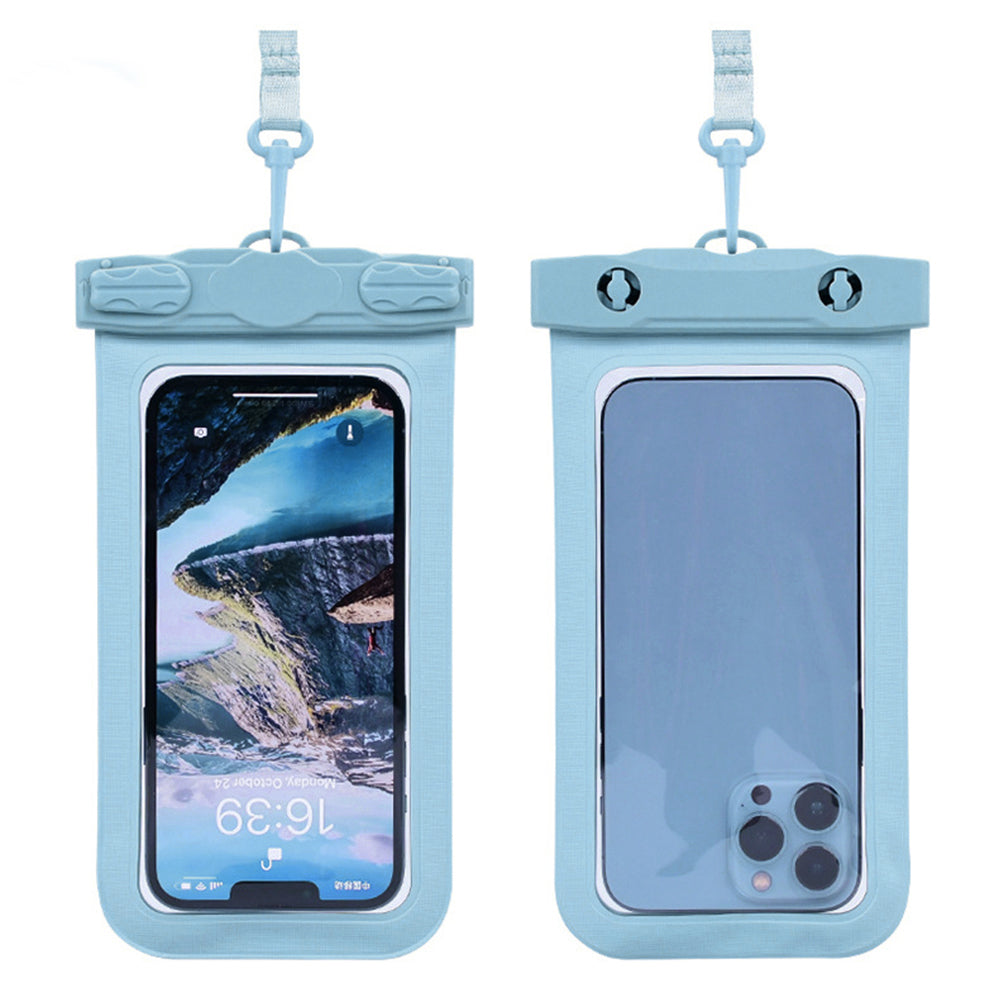 スマホ用防水ケース 水中撮影スマホポーチ ブルー
