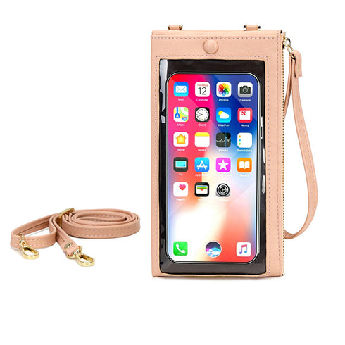 スマホショルダー 財布付き スマホポーチ スマホ 入れたまま操作 スマホバッグ 携帯電話 ショルダーポーチ 薄型長財布 カードケース おしゃれアイフォン収納 韓国 86TAOY-001