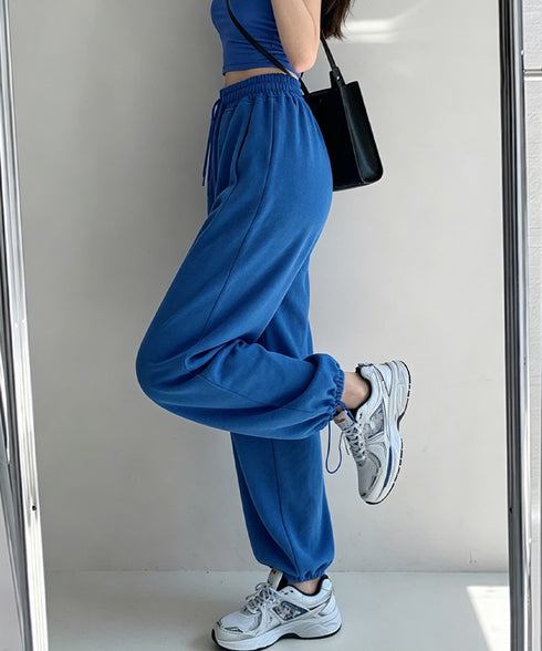 韓国 スウェットパンツ レディース 新作 ドローストリング ジョガーパンツ スウェット ウエストゴム パンツ ゆったり ランニングウェア オルチャン ファッション 86YIFANGE-001
