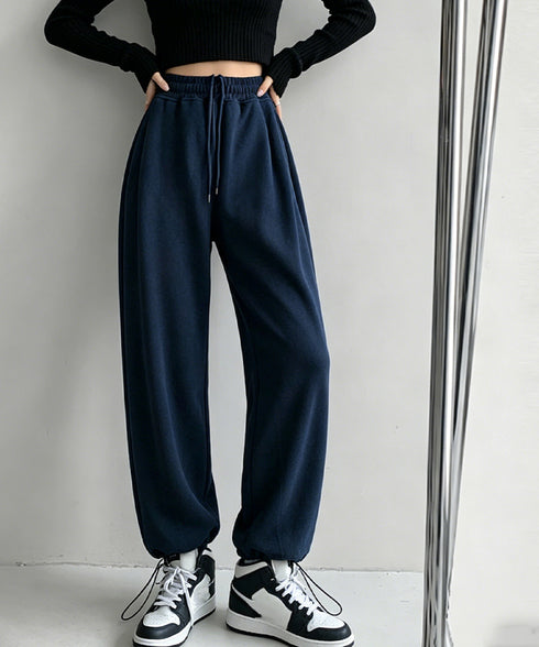 韓国 スウェットパンツ レディース 新作 ドローストリング ジョガーパンツ スウェット ウエストゴム パンツ ゆったり ランニングウェア オルチャン ファッション 86YIFANGE-001