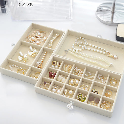 3段引き出しジュエリー収納ボックス 防塵 可愛い アクセサリーケース ピアス ブレスレット 小物入れ 韓国 イヤリング 指輪 ネックレス ジュエリーディスプレイ 86AOQILA-001