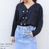 シャツブラウス レディース Vネック シャツブラウス レディース Vネック シャツ ダブルブレスト トップス 長袖 ワイシャツ 無地 スキッパーシャツ 着やせ 86AYDD-002