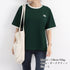 バイカラーTシャツ 韓国半袖 カジュアル おしゃれ ロゴ カットソー レディース クルーネック シンプル 夏服 トップス 可愛い プルオーバー スポーティー可愛い 86BAOMEI-001