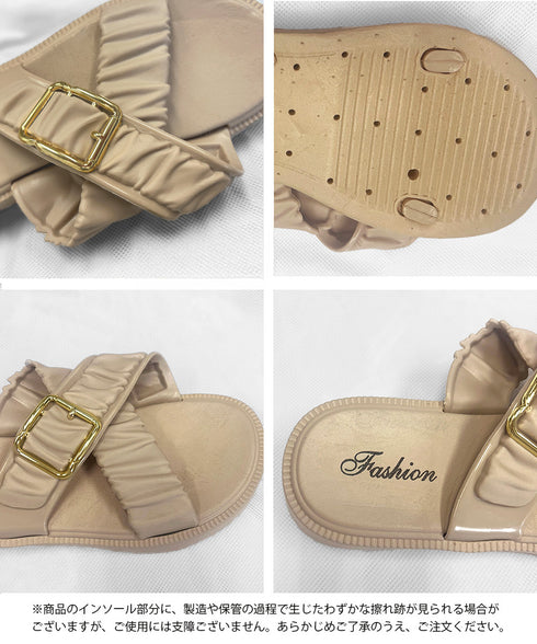 厚底サンダル クロスベルトサンダル韓国風 ギャザーベルトサマーサンダル レディース 履きやすいビーチサンダル 歩きやすい夏靴大人可愛い 軽量厚底スリッパ 美脚脚長 86BSY-001