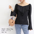 韓国ファッション 長袖ブラウス フリル襟 レディース ラッフルカラー とろみブラウス パフスリーブ トップス フレア袖 おしゃれ ブラウス きれいめ 春先行 人気 86CHENXINI-001
