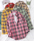 オーバーサイズ チェックシャツレディース ゆったりシャツカーディガン ボリューム袖 カジュアル チュニックシャツ ドロップショルダー長袖羽織り 春秋ライトアウター 86CHENXINI-008