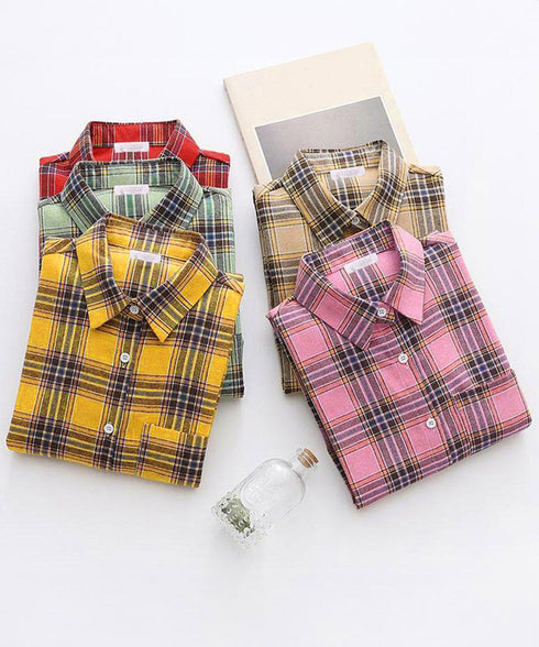 オーバーサイズ チェックシャツレディース ゆったりシャツカーディガン ボリューム袖 カジュアル チュニックシャツ ドロップショルダー長袖羽織り 春秋ライトアウター 86CHENXINI-008