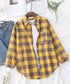 オーバーサイズ チェックシャツレディース ゆったりシャツカーディガン ボリューム袖 カジュアル チュニックシャツ ドロップショルダー長袖羽織り 春秋ライトアウター 86CHENXINI-008