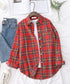 オーバーサイズ チェックシャツレディース ゆったりシャツカーディガン ボリューム袖 カジュアル チュニックシャツ ドロップショルダー長袖羽織り 春秋ライトアウター 86CHENXINI-008