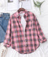 オーバーサイズ チェックシャツレディース ゆったりシャツカーディガン ボリューム袖 カジュアル チュニックシャツ ドロップショルダー長袖羽織り 春秋ライトアウター 86CHENXINI-008