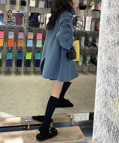 ダブルブレストトレンチコートミディアム丈 おしゃれ Aラインコート レディース スタンドカラーコートミドル丈 きれいめ 着やせ ライトアウター春秋 軽量 通勤通学 86CHENXINI-009