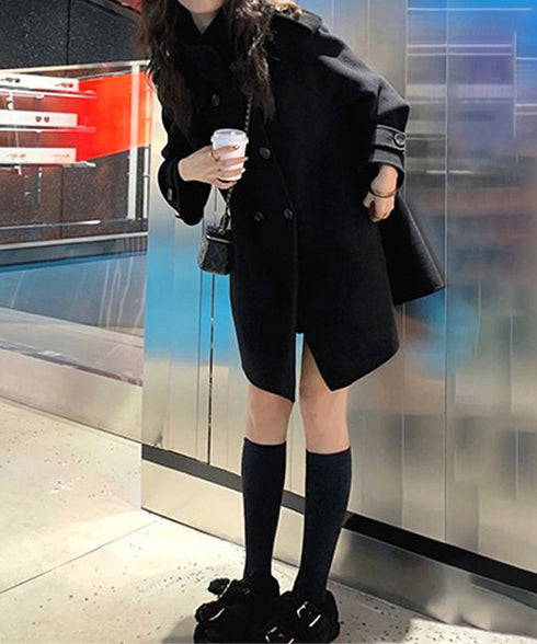 ダブルブレストトレンチコートミディアム丈 おしゃれ Aラインコート レディース スタンドカラーコートミドル丈 きれいめ 着やせ ライトアウター春秋 軽量 通勤通学 86CHENXINI-009