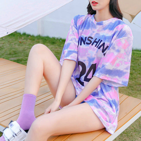 ラッシュガード付き ビキニ水着3点セット スイムウェア ショートパンツ スポーツブラ ラッシュガード 体型カバー水着 日焼け防止 着やせフィットネス水着 UV対策 86DSFS-001