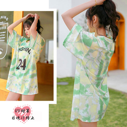 ラッシュガード付き ビキニ水着3点セット スイムウェア ショートパンツ スポーツブラ ラッシュガード 体型カバー水着 日焼け防止 着やせフィットネス水着 UV対策 86DSFS-001