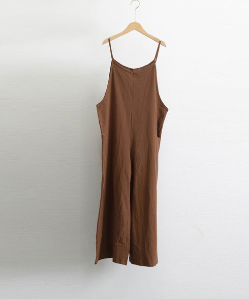 オールインワン サロペットパンツ 韓国風 ワイドパンツ レディース 着やせ オーバーオールパンツ ポケット付き キャミ サロペット ハイウエスト 体型カバーパンツ 86DUOB-001