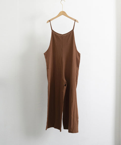 オールインワン サロペットパンツ 韓国風 ワイドパンツ レディース 着やせ オーバーオールパンツ ポケット付き キャミ サロペット ハイウエスト 体型カバーパンツ 86DUOB-001